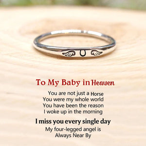 FOR MEMORIAL My Horse Angel is Always Near By-Personalized Horse With Wings Ring