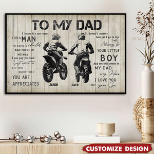 Personalized Motocross Dad Son Poster - Birthday,Father's Day Gift For Motocross Lovers