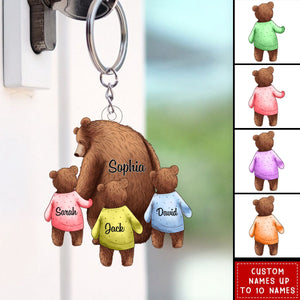 Happy Father‘s Day/Mother's Day To Amazing Daddy/Grandpa/ Mom/Grandma Bear Personalized Acrylic Keychain