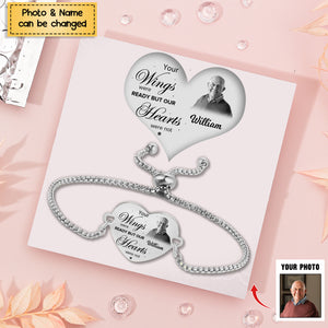 Your Wings Were Ready - Stainless Steel Personalized Bracelet