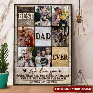Personalized Best Dad Ever Photo Collage Canvas Poster, Gifts For Dad, Best Father’s Day Gifts 2025, Fathers Day Photo Gifts