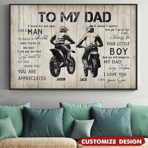 Personalized Motocross Dad Son Poster - Birthday,Father's Day Gift For Motocross Lovers
