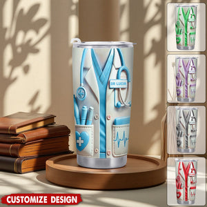 Medical Appreciation Design With Stethoscope - Personalized Stainless Steel Tumbler - Gift For Medical Professionals