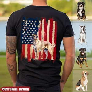 Personalized dog flag t-shirt - gift for dog lovers