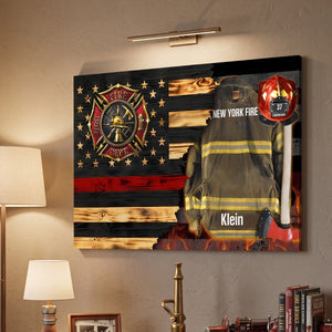 Personalized Firefighter Gear & Helmet Poster