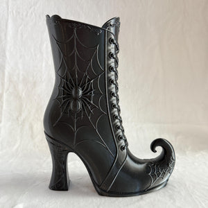 Halloween Witch Boot Vase, 3D Printed Spider Web Decor