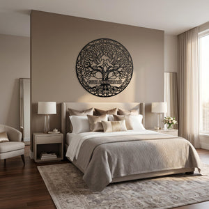 Personalized Anniversary Metal Sign, Tree of Life Love Birds Wall Art, Custom Couple Gift