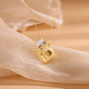 Personalized Mini Pull-Out Camera Locket Necklace with Photo