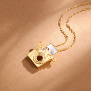 Personalized Mini Pull-Out Camera Locket Necklace with Photo