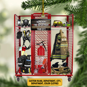 Personalized Ornament Gear Grid Firefighter Acrylic Ornament