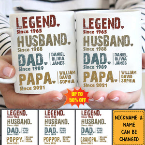 Heroes In Our Hearts - Family Personalized Custom Mug - Gift For Dad