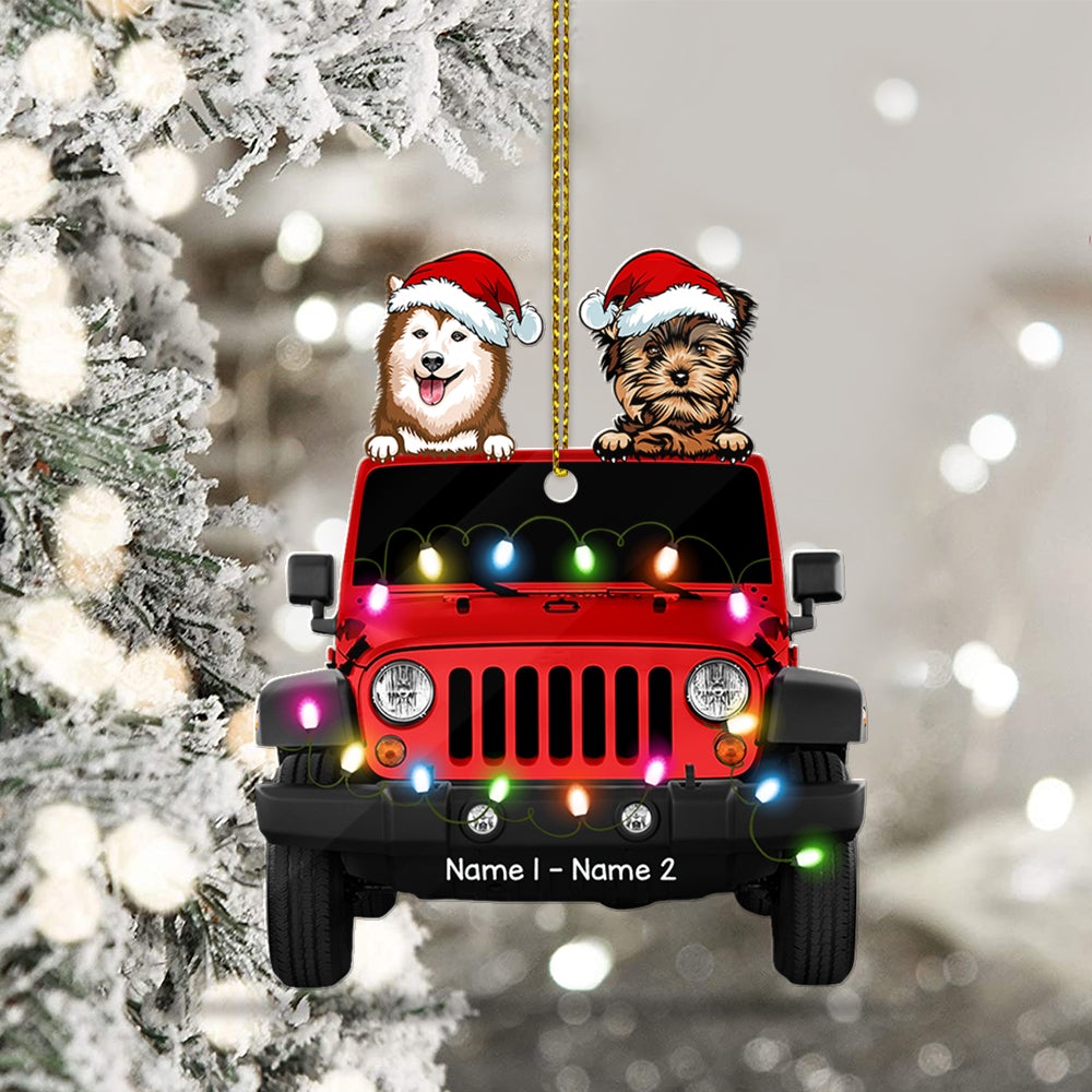 Customized Dog and Off-Road Christmas Gift Dog Mom Fur Mama Pet Puppy Lovers Acrylic Ornament