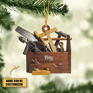 Personalized Carpenter Tool Box With Name Ornament