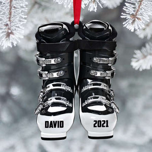 Skiing Roller Skate Personalized Christmas Ornament
