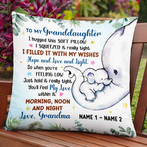 Granddaughter Elephant Birth Announcement Pillow