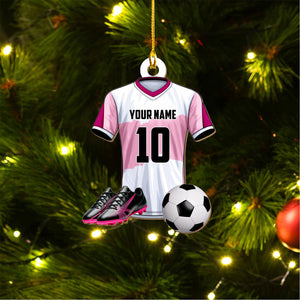 Custom Name Soccer Christmas Ornament, Christmas Gift For Soccer Lover, Gift For Soccer Player