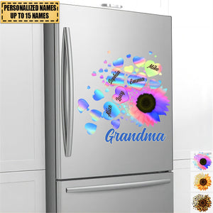 Grandma Mom Kids Sunflower - Gift For Mother, Grandmothe - Personalized Sticker Decal