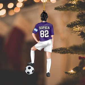Personalized Soccer Acrylic Ornament Christmas Ornament,Great Gift For Soccer Lovers-2