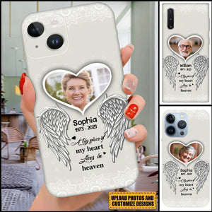 Custom Personalized Memorial Photo Phone Case - Memorial Gift Idea For Family - A Big Piece Of My Heart Lives In Heaven