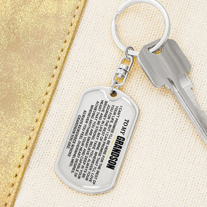 Perfect Christmas Gift to Grandson-Remember Whose Grandson You Are | Unique Keychain