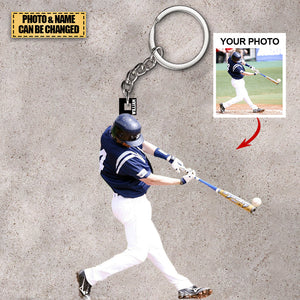 Personalized Acrylic Keychain - Gift For Baseball/Softball Lovers- Custom Your Photo