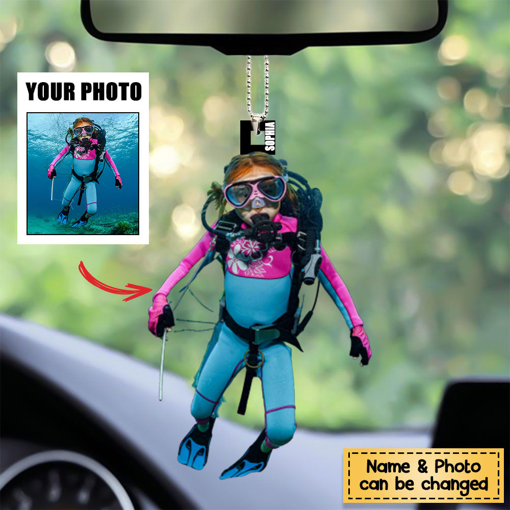 Personalized Scuba Diving Ornament - Gift For Diving Lovers, Divers - Upload Photo