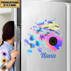 Grandma Mom Kids Sunflower - Gift For Mother, Grandmothe - Personalized Sticker Decal