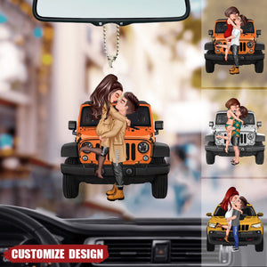 New Release - Personalized Off-Road Car Couple Kiss Car Ornament