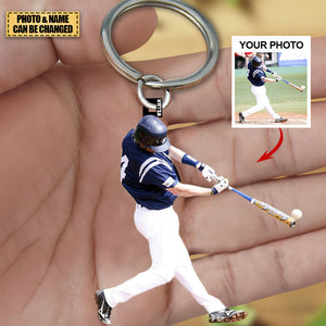 Personalized Acrylic Keychain - Gift For Baseball/Softball Lovers- Custom Your Photo