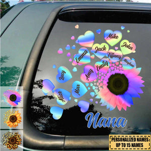 Grandma Mom Kids Sunflower - Gift For Mother, Grandmothe - Personalized Sticker Decal