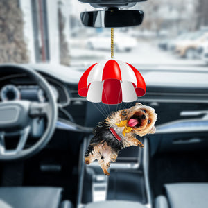 Yorkshire Terrier Fly With Parachute Christmas Two-Sided Ornament