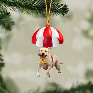 Labrador Fly With Parachute Christmas Two-Sided Ornament