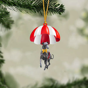 Greyhound Fly With Parachute Christmas Two-Sided Ornament