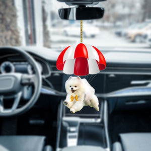 Pomeranian Fly With Parachute Christmas Two-Sided Ornament