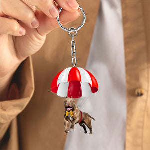 Pitbull Fly With Parachute Christmas Two-Sided Ornament