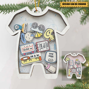 Baby's First Christmas Ornament 2024 Gifts Personalized Wooden Baby Ornament