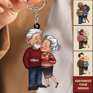 Grow Old With Me The Best Is Yet To Be - Personalized Acrylic Keychain - Gift For Couples