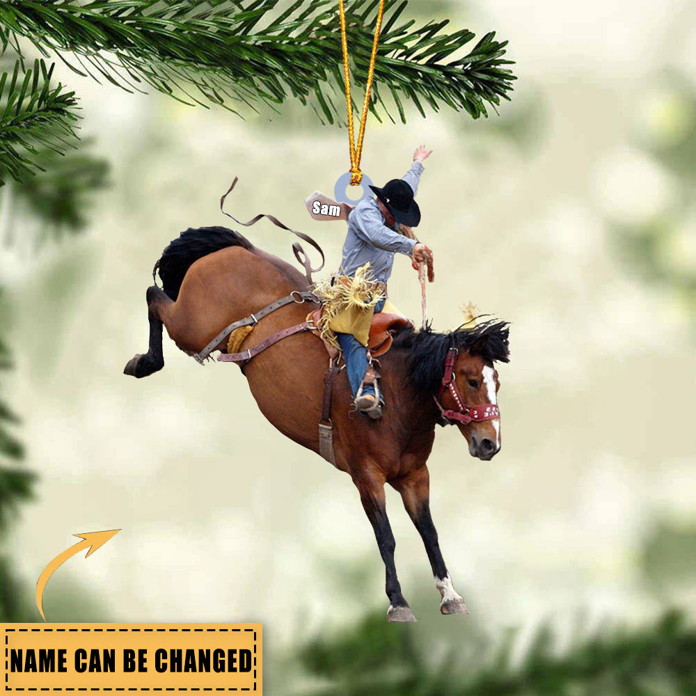 Personalized Cowboy On Horse Ornament - Gift Idea For Horse Lover/ Christmas