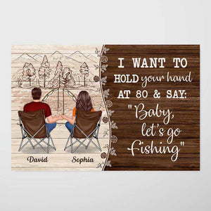 Fishing Couple Back View Personalized Horizontal Poster