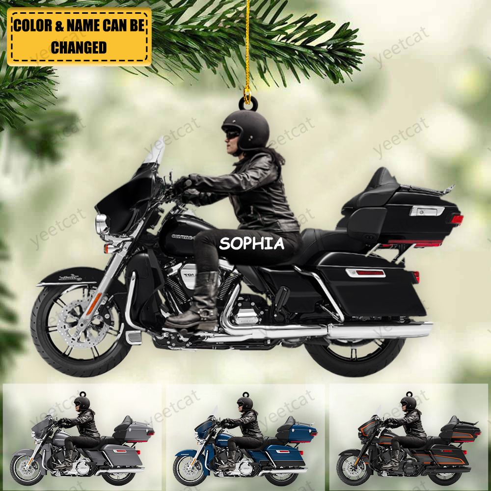 2022 New Release Personalized Biker Woman Ultra Limited Motorcycle Ornament