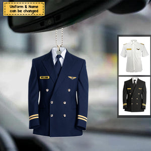 Personalized Pilot Uniform Acrylic Christmas/ Car Hanging Ornament