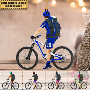 Personalized Apperance And Name  Acrylic Ornament - Gift For Mountain Bikers/Cycling Lovers