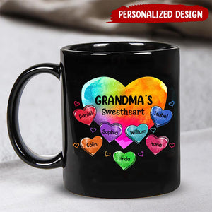 Colorful Heart Grandma Auntie Mom Sweet Heart Kids Personalized Mug