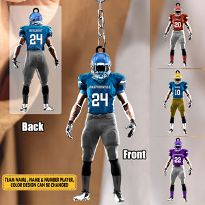 Personalized Keychain American Football Acrylic Keychain 2 Sides Keychain For Football Player Football