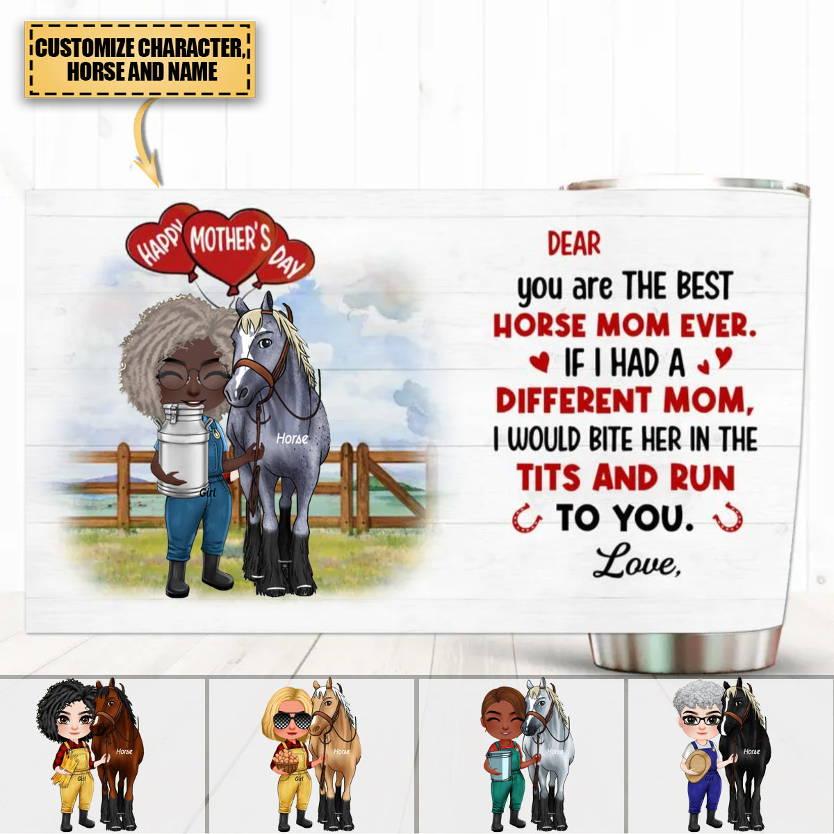 You Are The Best Horse Mom Ever, Personalized Tumbler