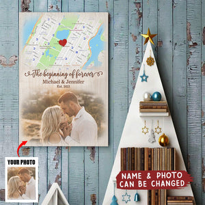 Custom Photo The Beginning Of Forever - Personalized Vertical Poster - Gift For Husband Wife