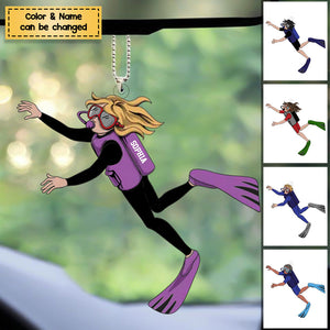 Persoanlized Scuba Diving Male/Female Ornament - v2