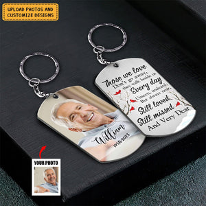 Custom Photo Those We Love Don't Go Away - Memorial Gift - Personalized Aluminum Keychain