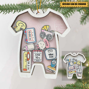 Baby's First Christmas Ornament 2024 Gifts Personalized Wooden Baby Ornament