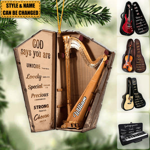 Personalized Musical Instrument With Bag God Says You Are-Christmas Ornament